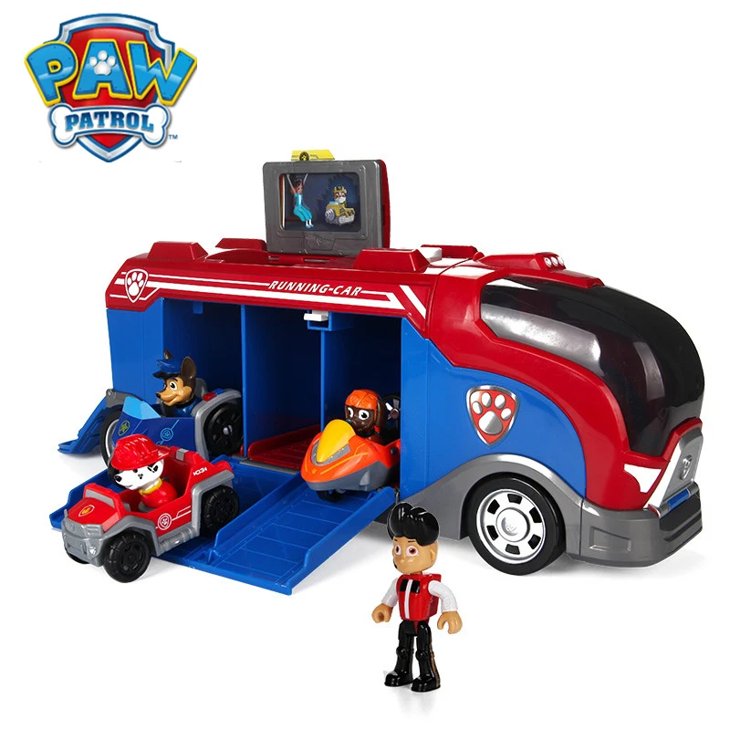 Paw Patrol набор игрушек автобус игрушка есть 3 машины Райдер команда большой грузовик игрушка редкая музыка спасательные фигурки командная игрушка для детей Подарки