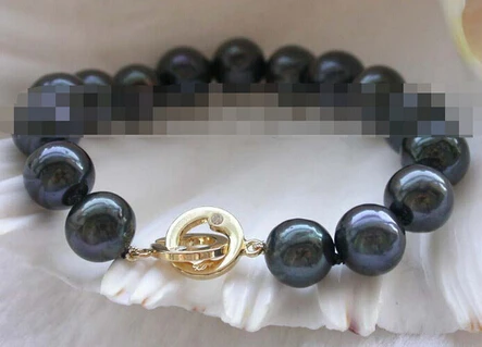 >>>>>>>Genuine Natural black Round pearl bracelet