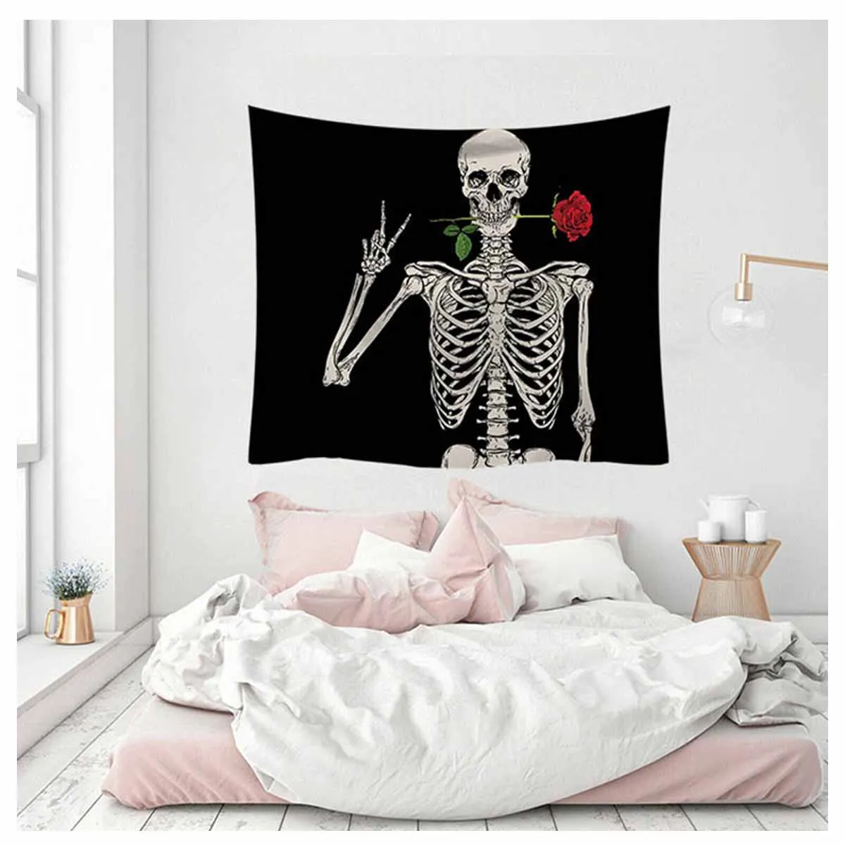Printed Wall Hanging Tapestry Beach Blanket Mandala Skull Picnic Yoga Mat Home Art for Living Room Decoration - Цвет: M