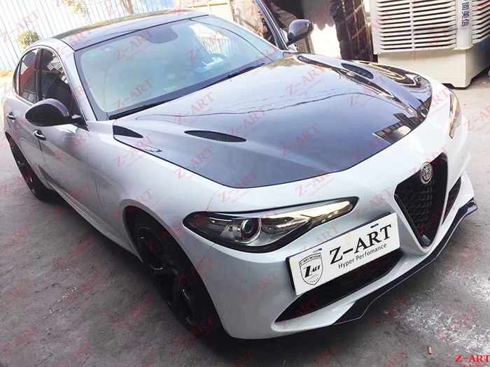 Z ART крышка двигателя из углеродного волокна для Alfa Romeo Giulia 2016 2019 волокна|Обвесы| |