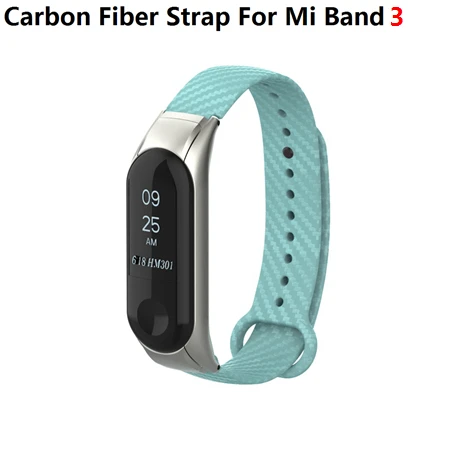 For Miband 3 Цветной силиконовый ремешок mi Band 4 3 для mi Band 4 3 браслет из углеродного волокна для Xiaomi mi band 4 удлиненный спортивный ремешок mi Band 2 - Цвет: For Miband 3