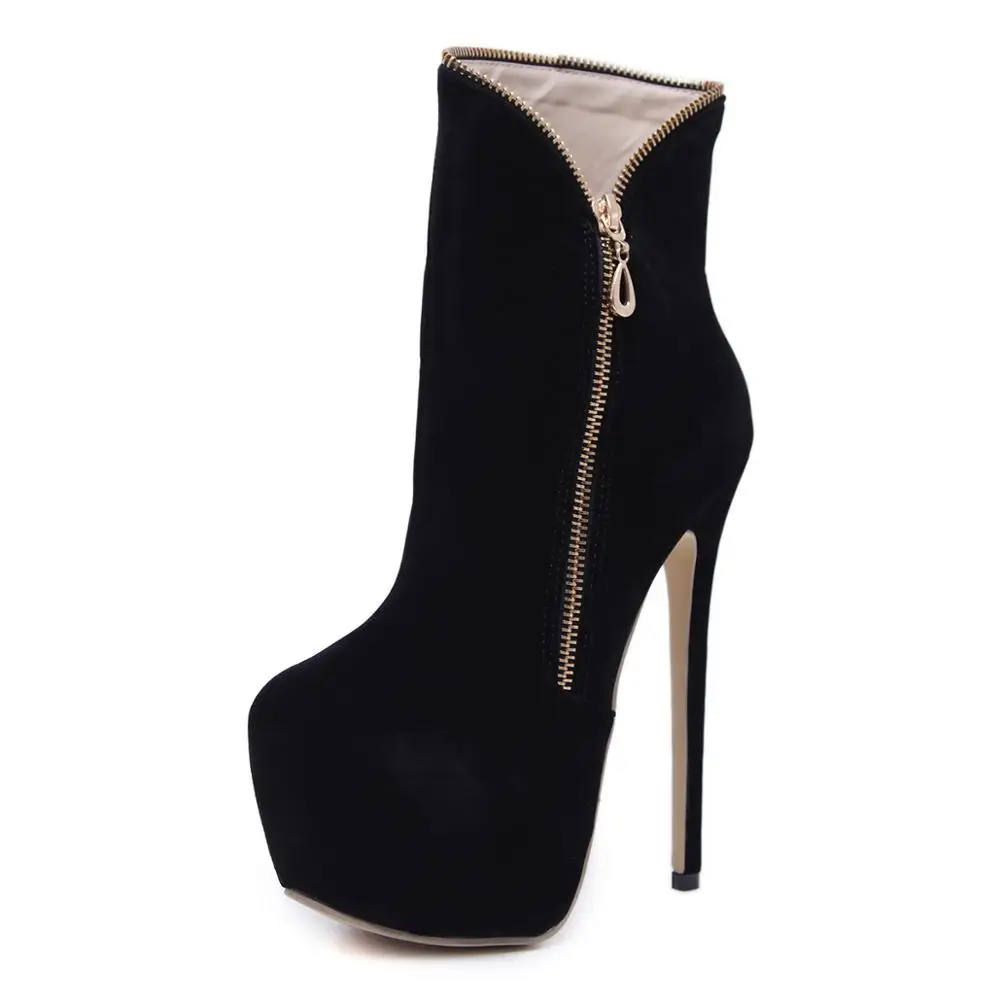 

Fall 2019 street snap runway fashion boots, high heel 16 cm waterproof computer fine with short boots boots for foreign trade