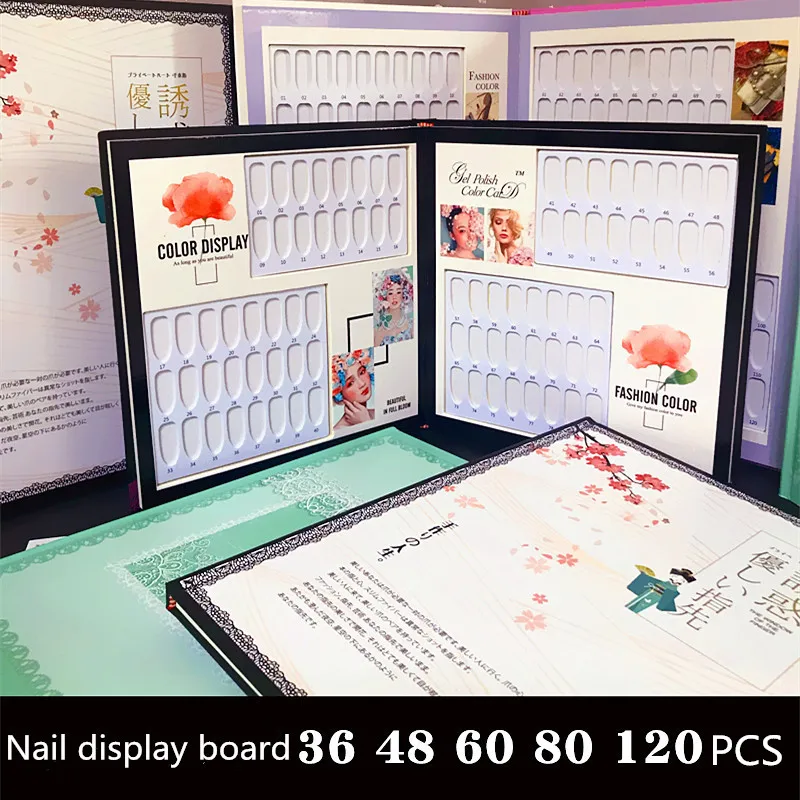 

Professional Model Nail Gel Color Display Box Book Dedicated 36/48/60/80/120 Colors Card Chart Painting Manicure Nail Art Tools