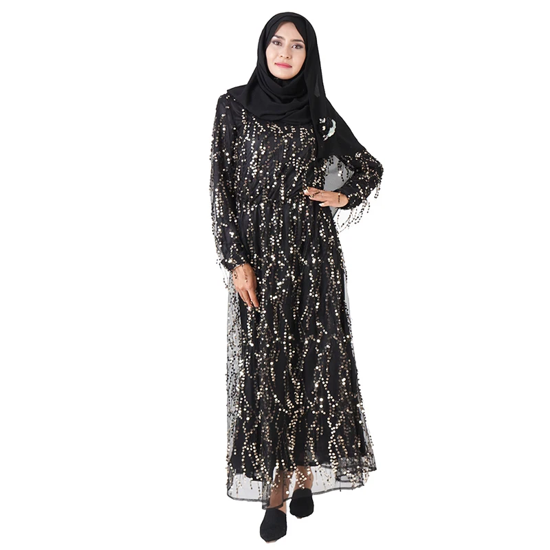 Мусульманское модное платье-хиджаб с блестками Abaya в Дубае Платья африканском
