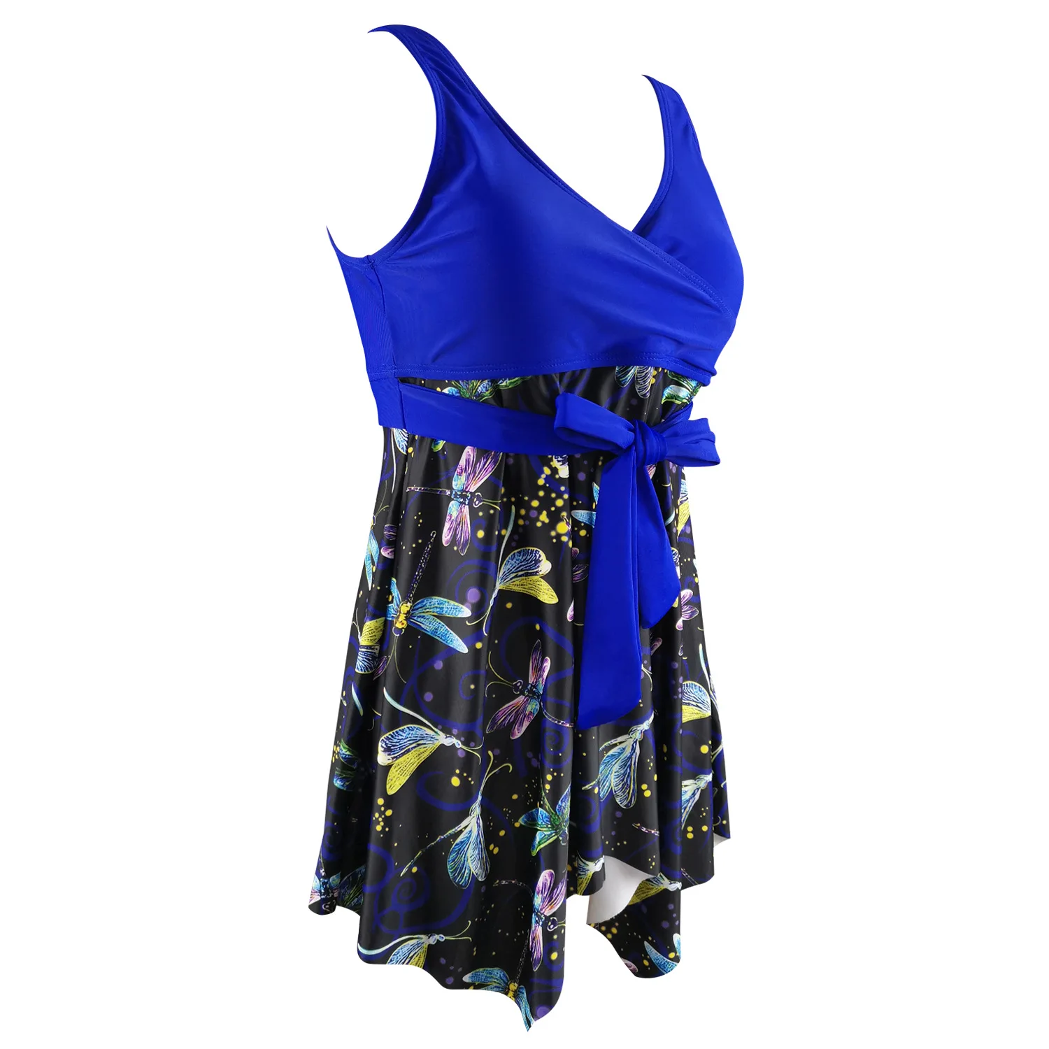 

2020 Europe And America New Style Digital Printing Large Size Split Type Two-Piece Set WOMEN'S Swimsuit Plus-sized High-waisted