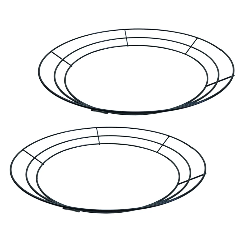 2-Pack Round Metal Wire Wreath Frame Form Hanger - Succulent Pot Metal Hanging Planter Plant Basket Holder - 30cm/ 12inch