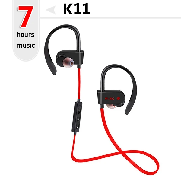 K11-Red-7Hour K98 Bluetooth наушники беспроводные наушники bluetooth Спортивная гарнитура стерео бас наушники с микрофоном для телефона - Цвет: K11-Red-7Hour