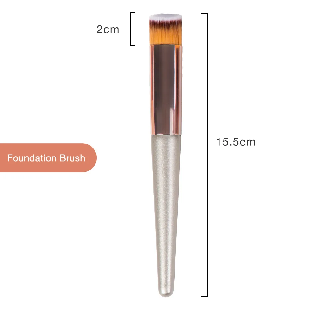 foundation brush 1 шт., роскошные кисти для макияжа цвета шампанского, для тональной основы, пудры, румян, теней, консилера для губ, кисти для макияжа глаз, косметические инструменты для красоты - Handle Color: foundation brush