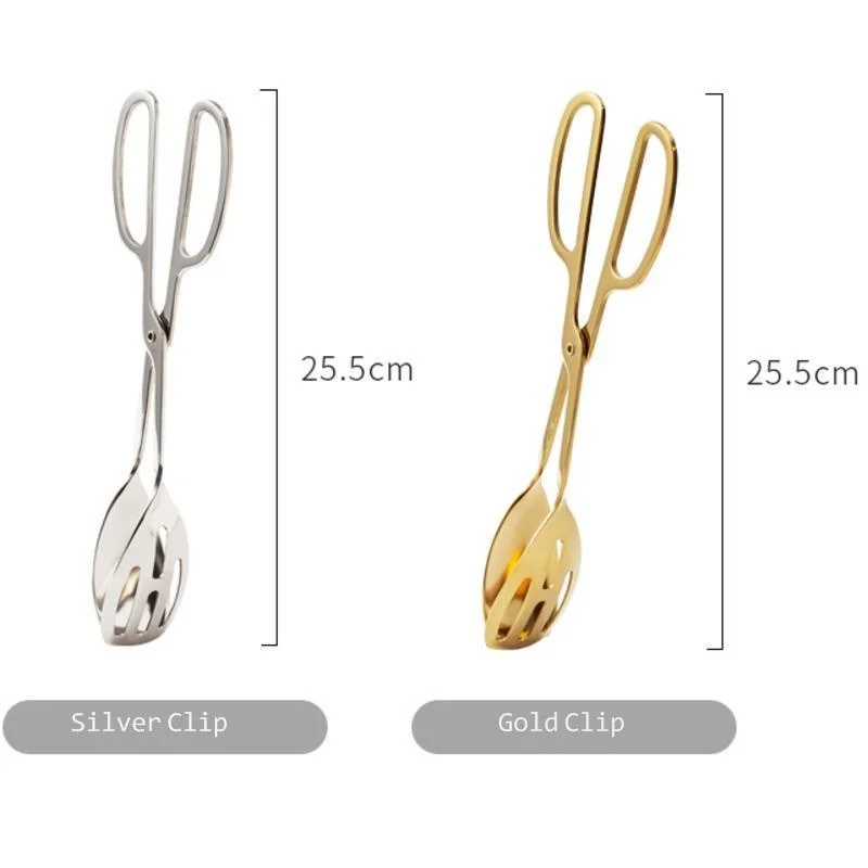 Buffet Tongs Stainless Steel Party Catering Serving Tongs Food Serving Cake Salad Bread Kitchen Baking Tools Clip