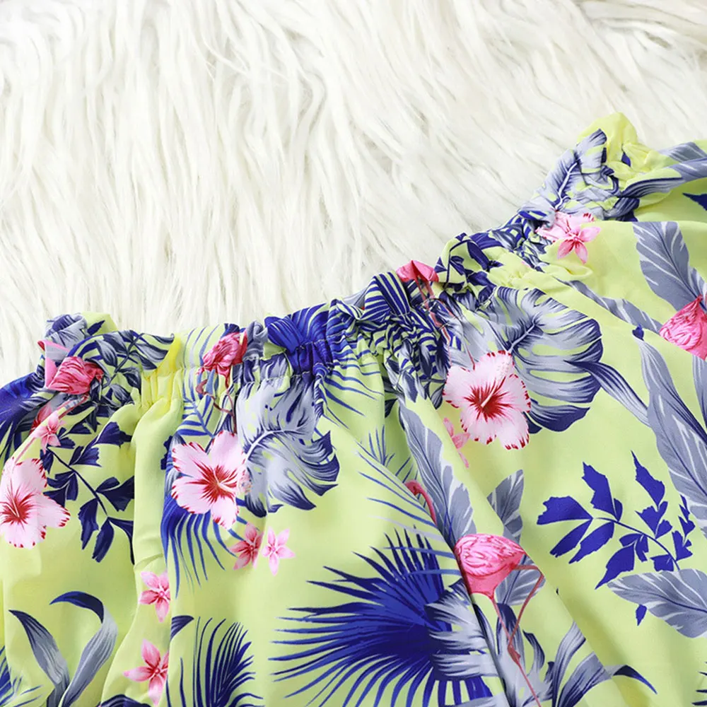LOOZYKIT 2020 Cute Newborn Infant Baby Girls Short Sleeve Bodysuit Baby Clothing Off Shoulder Floral Leotard Body Tops Summer