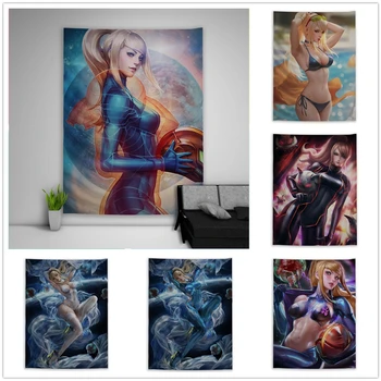 

METROID Samus Aran Tapestry Art Wall Hanging Sofa Table Bed Cover Home Decor Dorm Gift