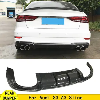 

Carbon Fiber Rear Bumper Lip Auto Car Diffuser Fits For Audi S3 A3 Sline 2017 Rear Bumper Lip Diffuser Spoiler