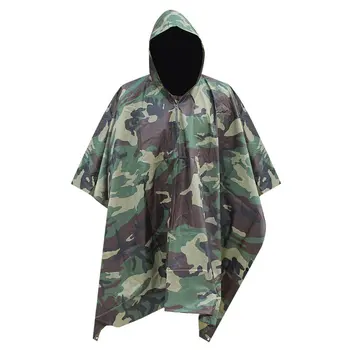 

Pvc Cloak Raincoat Three-In-One Multi-Function Outdoor Hiking Zipper Military Enthusiasts Wild Survival Cloak Poncho