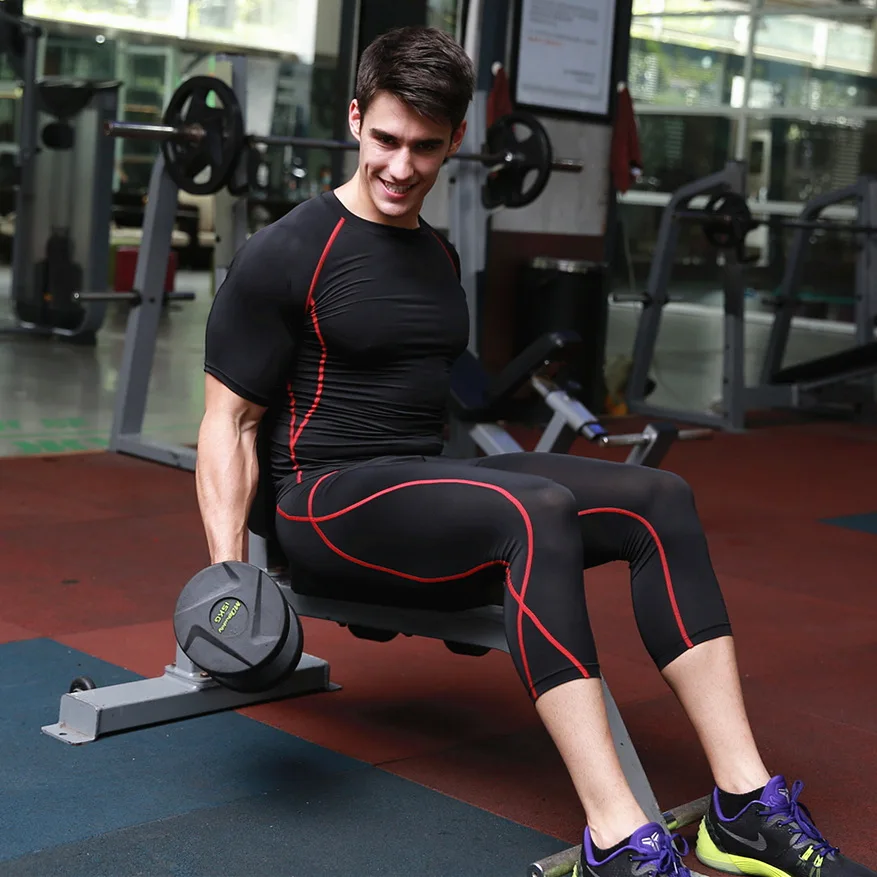 

Fitness Pants Men's Basketball Running Training Pants Elasticity Compression Quick Drying Pants Sports Leggings Capri Ma42