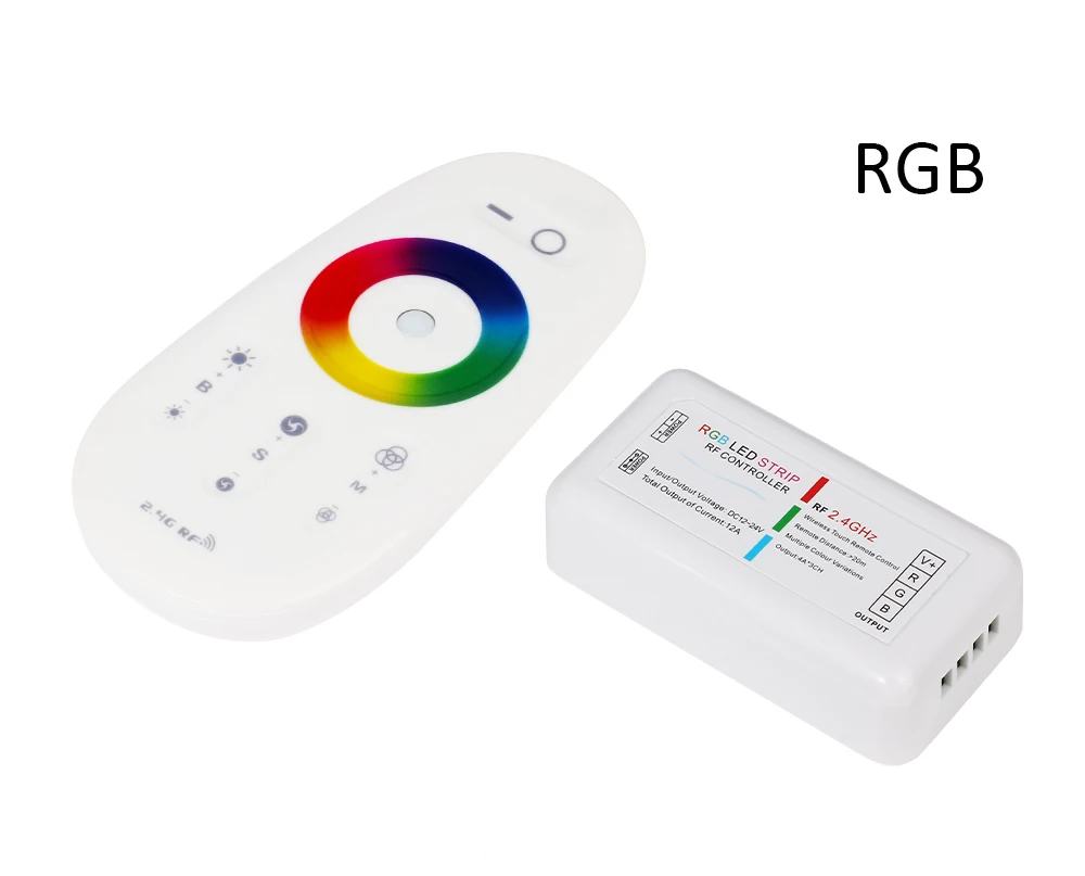 RF 2,4G RGB контроллер Светодиодная лента RGB контроллер 12-24 В Беспроводной RF пульт дистанционного управления с дистанционным настенным держателем для светодиодной ленты 5050