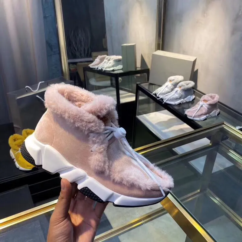 Vibsterimma/Новинка года; зимние ботинки на меху; ботинки на плоской подошве; 4 цвета; зимняя обувь; женские ботинки из натуральной кожи - Цвет: Pink Fur