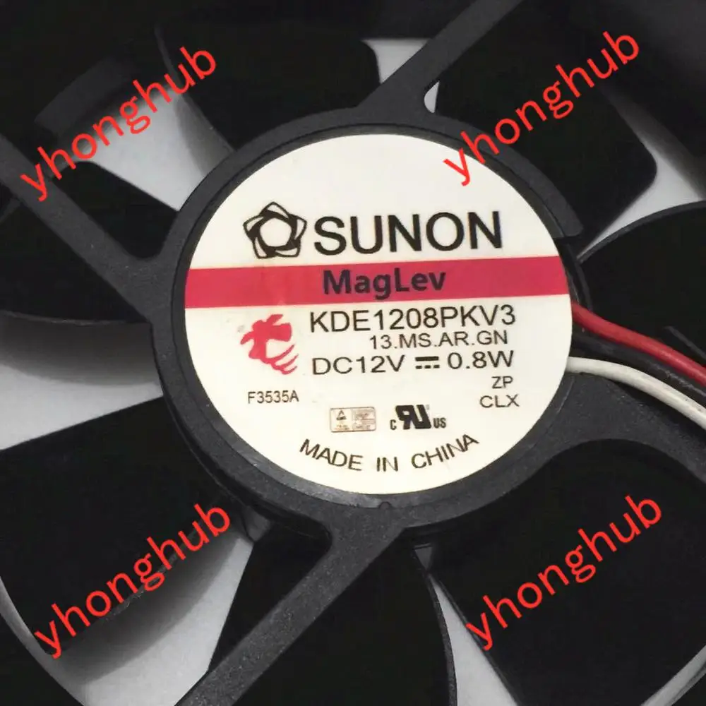 SUNON KDE1208PKV3 13.MS. AR.GN DC 12V 0 8 W 3 провод 80x80x20 мм Сервер вентилятор охлаждения|square fan|server
