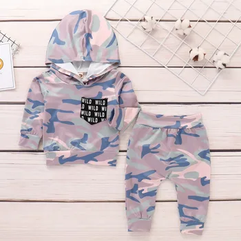 

Hot Sale Baby Boy Girl Clothes Autumn Winter Kids Clothes Sets Sweatshirt+pants Suit Camouflage Printed Clothes Newborn Sport H1