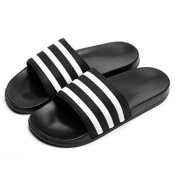 White Stripe Sport Slippers