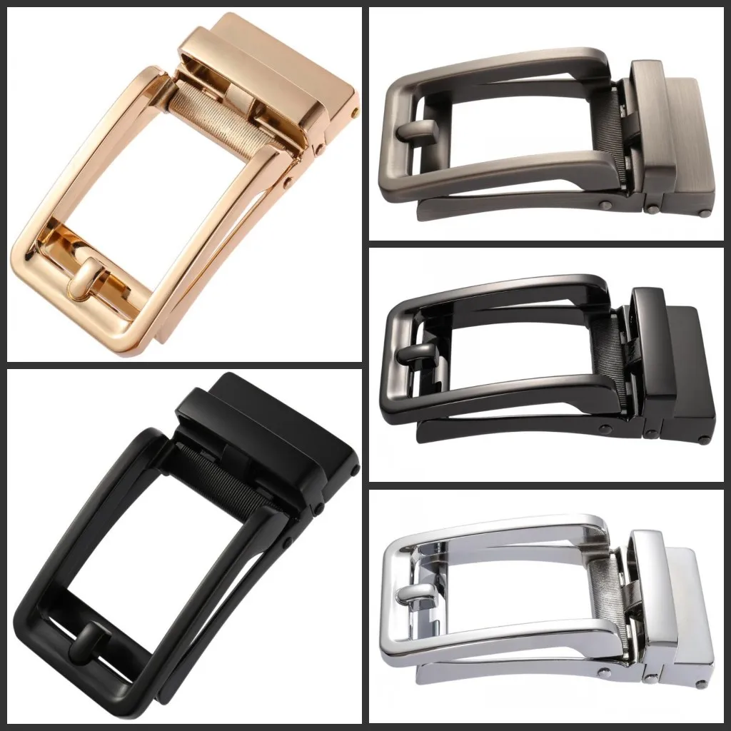 

New Fashion Luxury Alloy Automatic PU Belt Buckles for Men's Leather Waist Belts for Men Pants Buckles 36mm Ratchet Accessories
