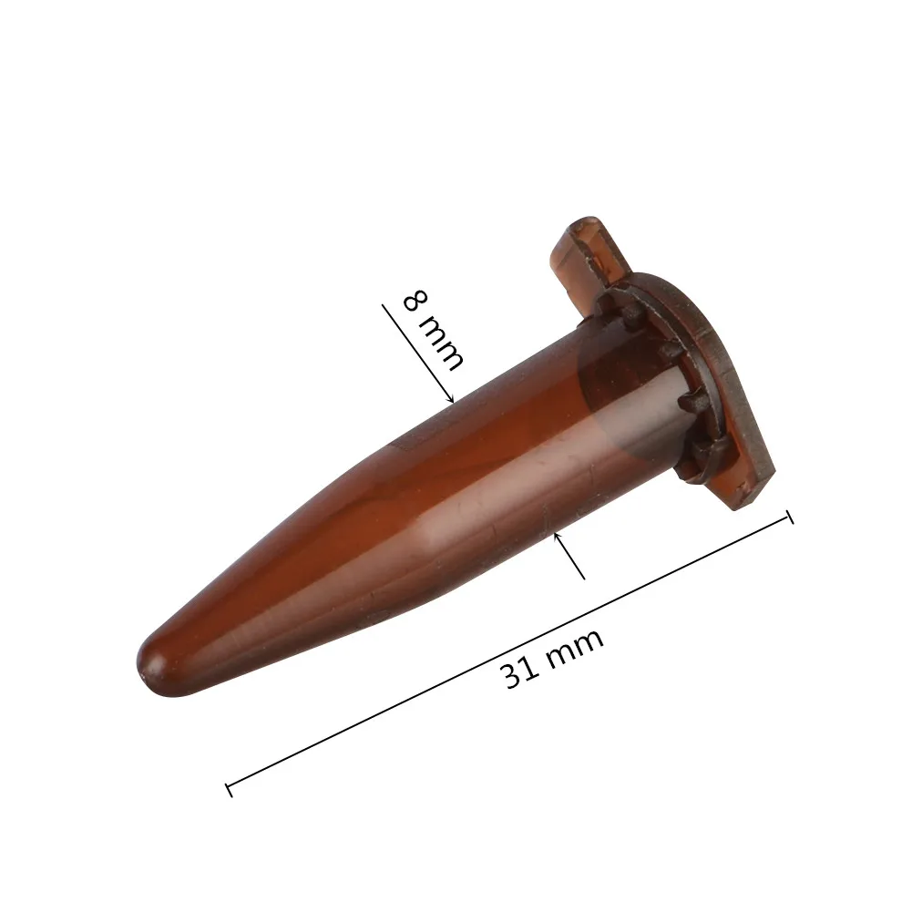 50Pcs Plastic 0.5ml Centrifuge Tube with Scale Brown ColorSnap Cap Cone Bottom Centrifugal Vial Laboratory Analysis Sample Vial plastic test tubes centrifuge tube