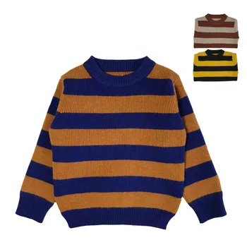 

Baby Boys Girls Sweaters Kids Autumn Winter Knitted Pullover Sweaters Casual Striped Tops Children Sports Clothes