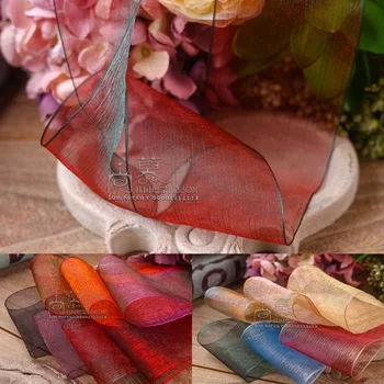 

100yards 25mm 38mm gradient rainbow organza sheer ribbon for children hair bow accessories kids diy handcraft supplies