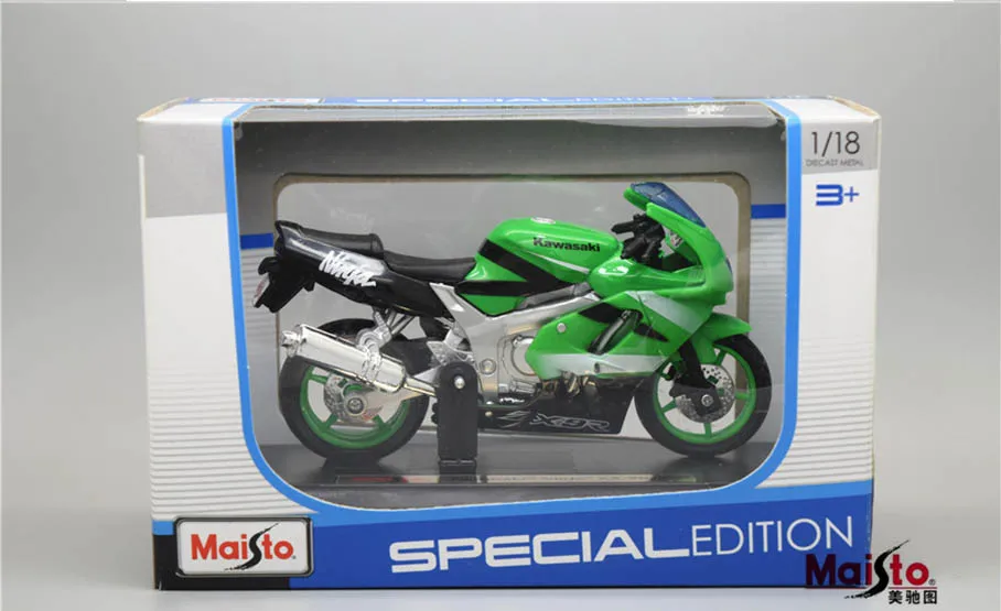 1:18 Kawasaki Moto Toy вся модель с базой Maisto литой автомобиль модель ниндзя ZX KLX Металлический Игрушечный Автомобиль H2R вулкан игрушки для детей