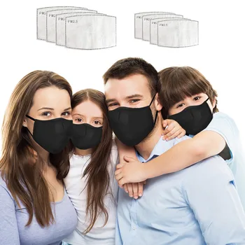 

4pcs Mask For Family Washable Reusable Outdoor Cotton Unisex Breathable Face Mask Parents And Kids Dustproof Protective Mask