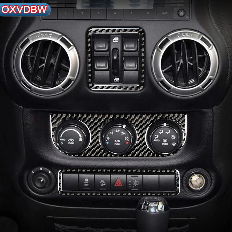 Carbon Fiber Interior Car Window Switch Air Conditioning Decoration Frame  Stickers For Jeep Wrangler Jk 2011-17 Accessories - Automotive Interior  Stickers - AliExpress