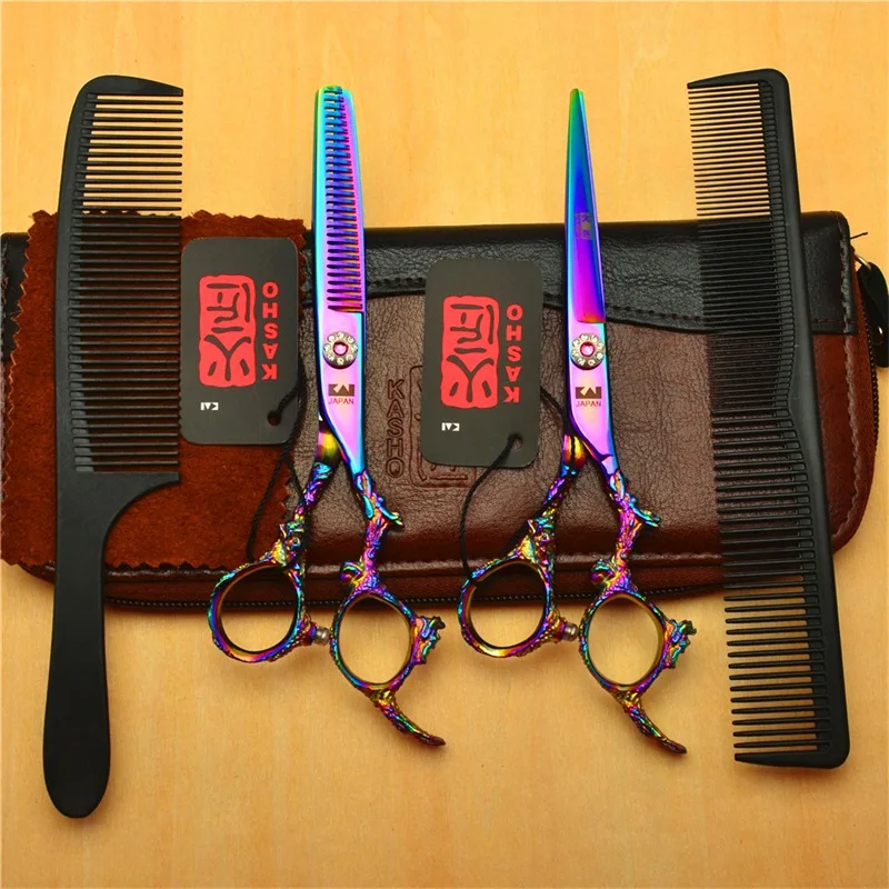 6 inch Professional Hairdressing scissors hair scissors Straight Thinning  Hair Cutting Tool