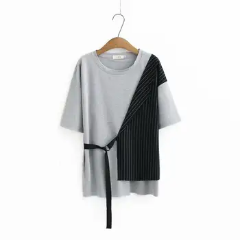 

Plus size patchwork women O neck loose tshirts 2020 new summer casual ladies short sleeve T shirts female tops t-shirts oversize