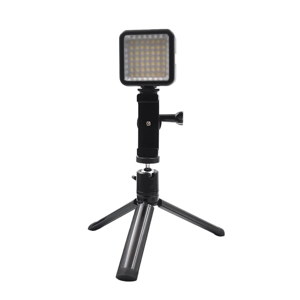 Metal Handheld Adjustable Tripod Mount Extension Tripod LED Fill Light For iPhone Samsung Xiaomi Huawei Mobile Phone Clip