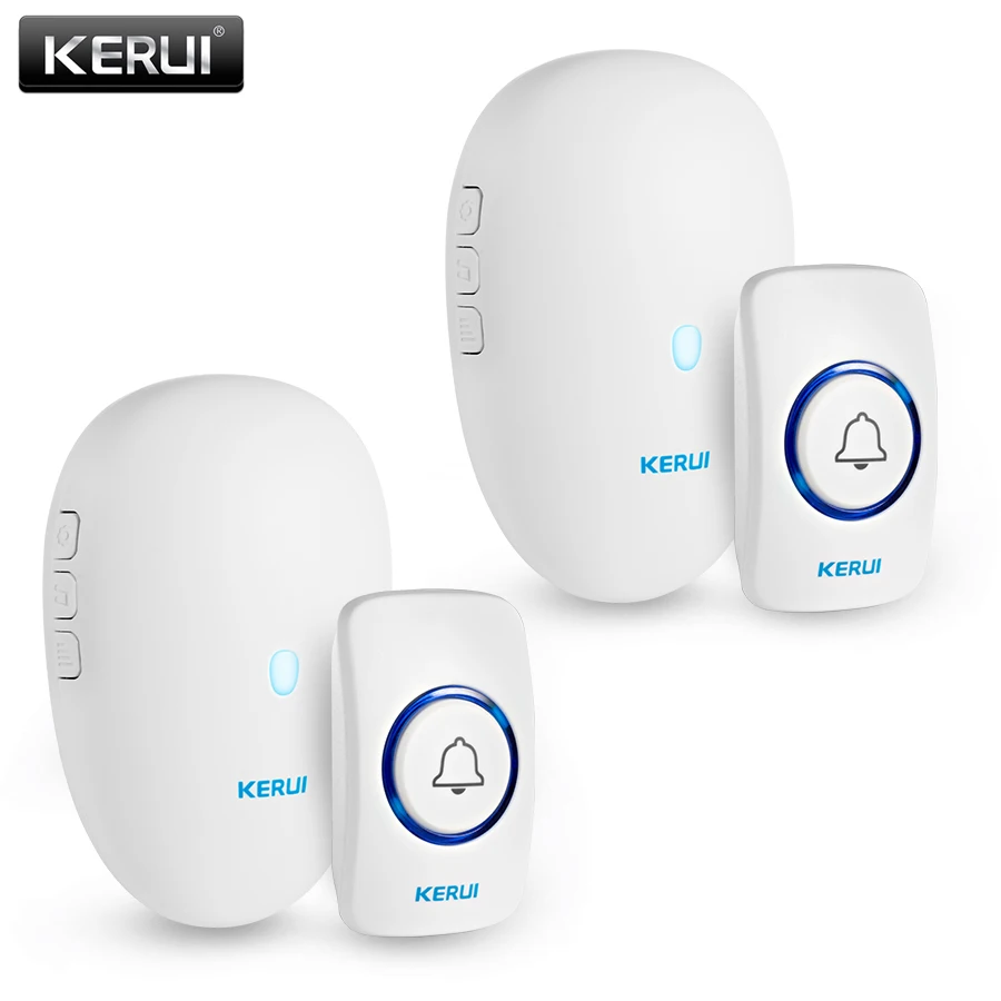 KERUI Домашняя безопасность Добро пожаловать беспроводной дверной звонок smart 57chime дверной звонок 80 м дистанционный ЕС США штекер беспроводной Кнопка дверной Звонок - Цвет: Kit5 Doorbell Kits