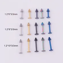

Labret Bar Lip Piercing Monroe Tragus Helix Cheek Stainless Steel Ball Cone Labret Lip Jewelry