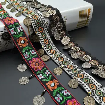 

whilesale 10yards sequins beaded fringe trimmings for clothes bags beading appliques patch sewing accessories for curtain