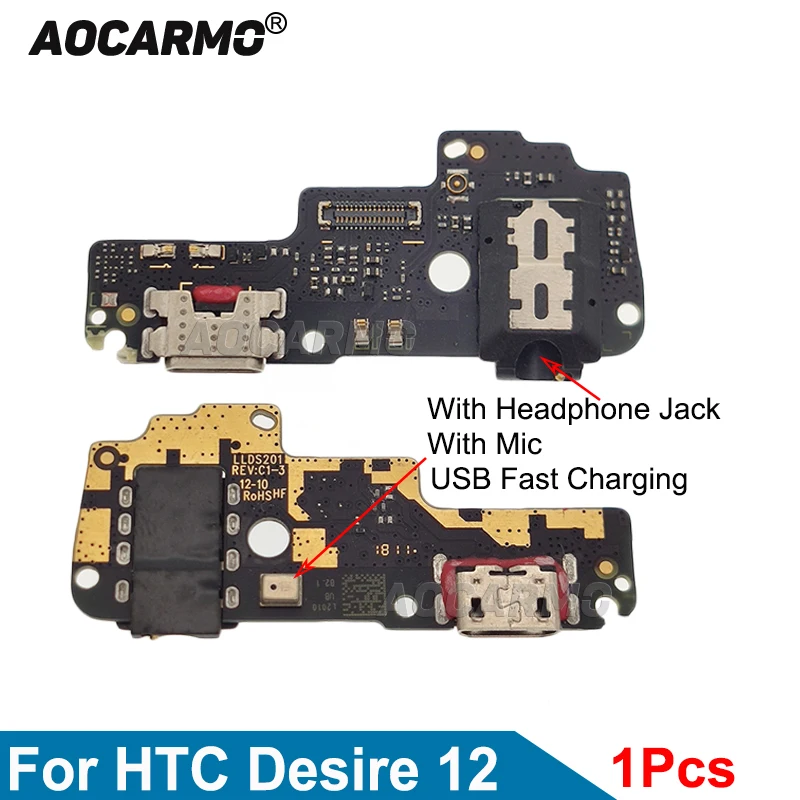 

Aocarmo USB Fast Charging Port Connector Charger Plug Dock Mic Microphone Flex Cable For HTC Desire 12 Replacement Parts