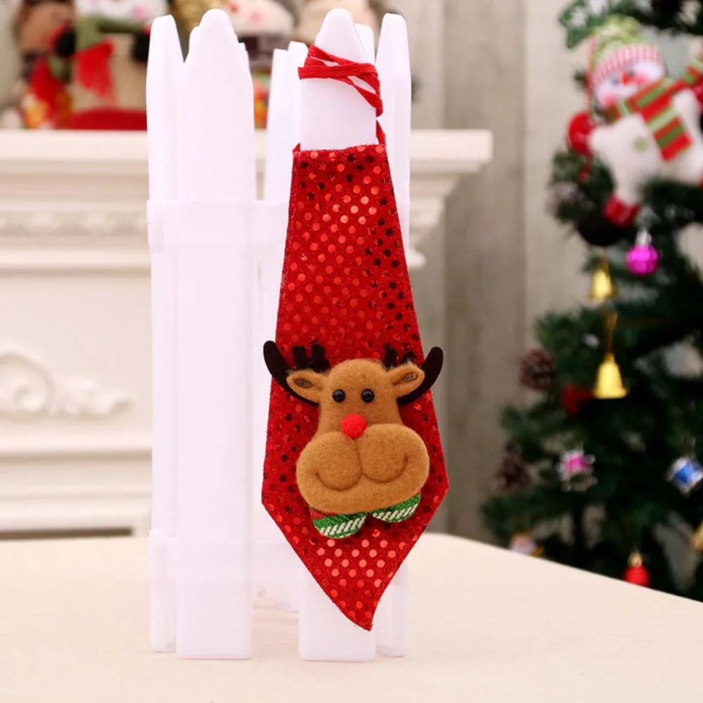 1 шт., Рождественский галстук с блестками, Санта-Клаус, снеговик, олень, медведь, Рождественское украшение для дома, Рождественские декоративные детские игрушки, украшения - Цвет: 5