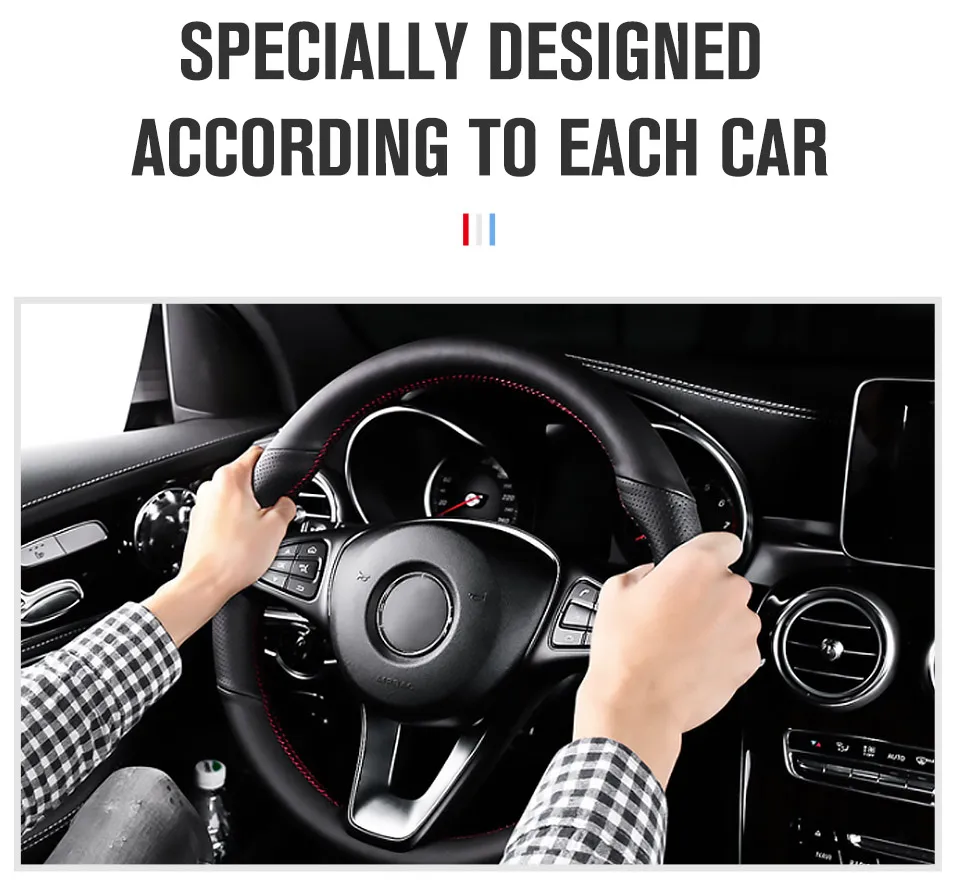 AppDee Black Artificial Leather Car Steering Wheel Cover for BMW 530 523 523li 525 520li 535 545i E60/dedicated Steering-Wheel