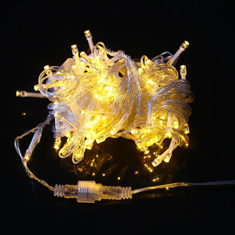 

LED Colored Lamp Lighting Chain Steady Plug And Socket Connected Outdoor Waterproof Decorative String Lights Christmas Decoratio