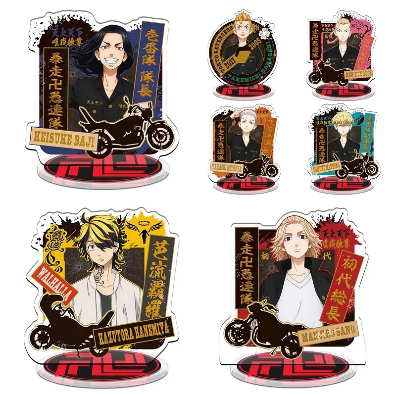 Anime Tokyo Revengers Takemitchy Hanagaki Tachibana Hinata Stand Figure Cosplay Acrylic Desk Model Plate Display Toy