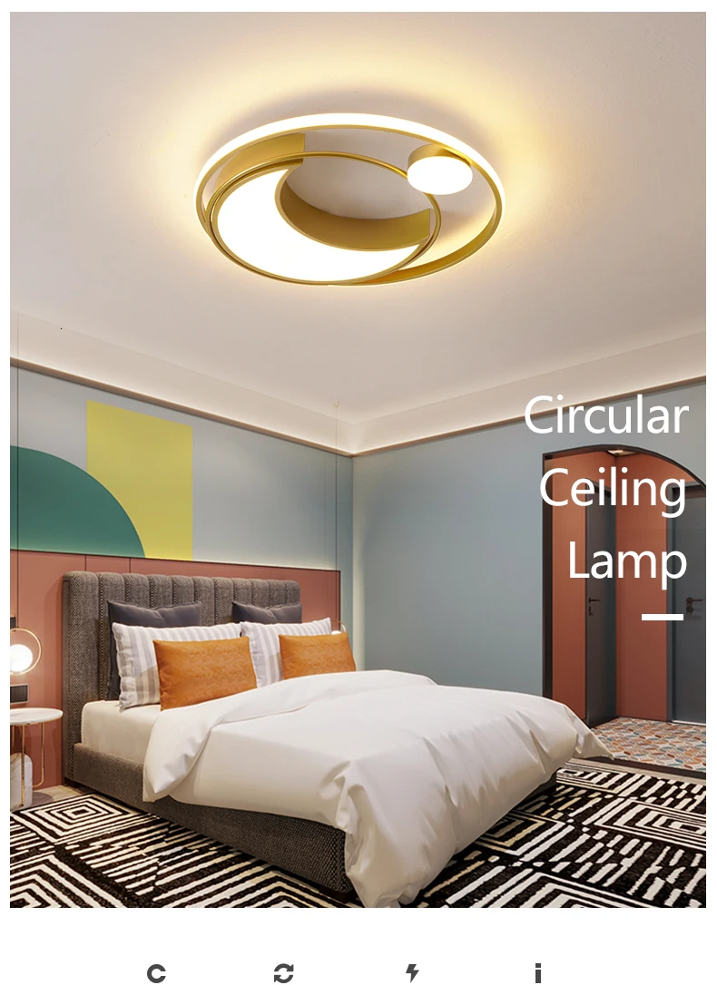 Потолочные светильники для гостиной, спальни, дома, lamparas de techo colgante Современный Круглый Золотой светодиодный потолочный светильник