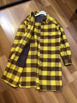 

2019 new ladies fashion long sleeve sexy casual check shirt 1109