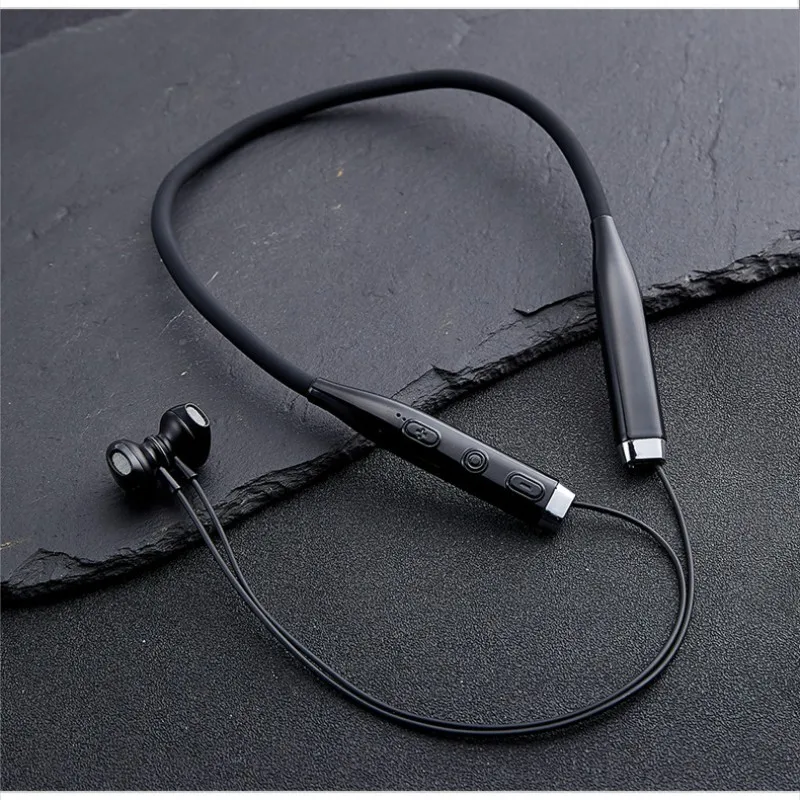 HXB магнитные Беспроводные bluetooth 5,0 наушники для iPhone Музыкальная гарнитура шейные спортивные наушники с микрофоном для samsung - Цвет: Black