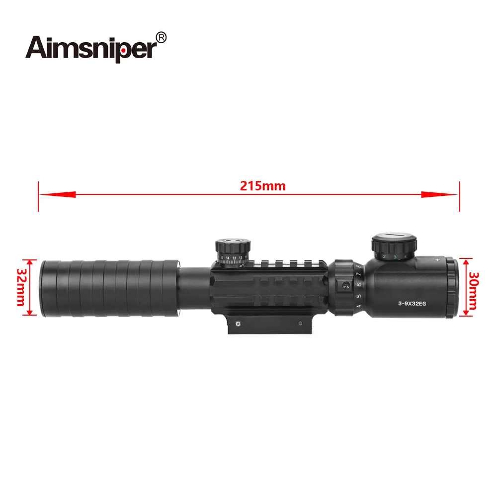 Aimsniper охотничий 3 9X32EG прицел с красной и зеленой подсветкой тактический