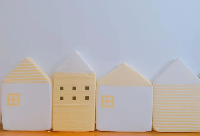 Yellow house 4 шт./компл. Nordic для детской кроватки, детская подушка для колыбели детские Защитная кроватка для новорожденного вокруг подушки номер Декор для девочек и мальчиков Спальня - Цвет: Yellow house
