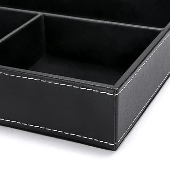 

4 Slots Desk Drawer Organizer, Pu Leather Drawer Storage Organizer Divider for Office Desk Supplies Value Collection and Accesso