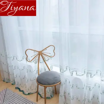 

Chinese Geometric Tulle Curtain Grey Sheer Fabric for Living Room Window Treatment Drape Kitchen Custom Made X200#30