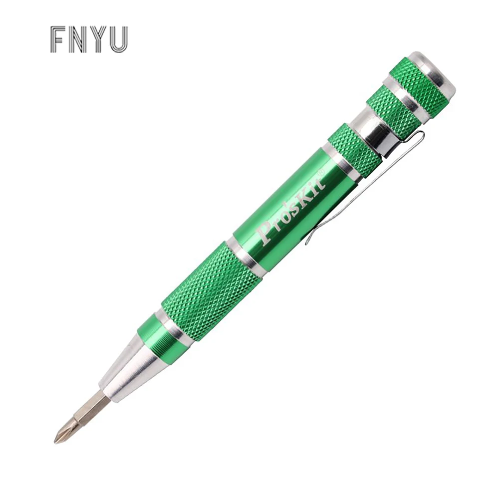 

Pro'skit SD-9814 precision screwdriver set 9 in 1 aluminum alloy fashion handle manual DIY Clock Repair screwdrivers