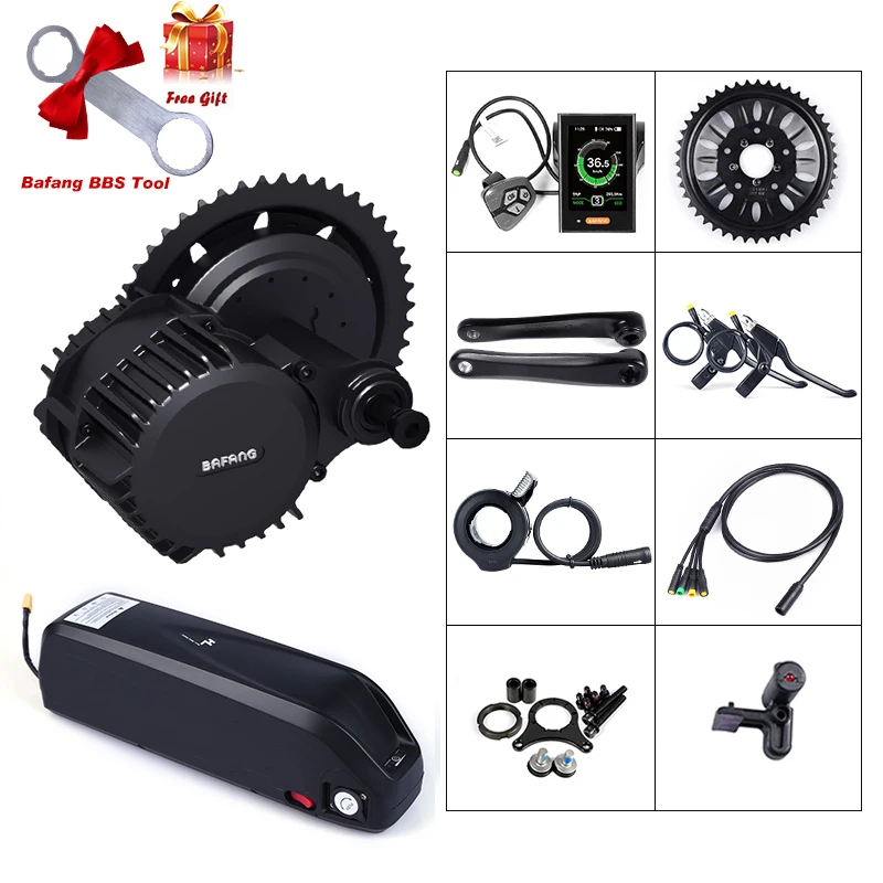 Cheap Bafang Motor BBSHD 48V 1000W BBS03 Mid Drive Motor Electric Bicycle ebike Conversion Kit W/ 12Ah Battery Built in Samsung Cells 0